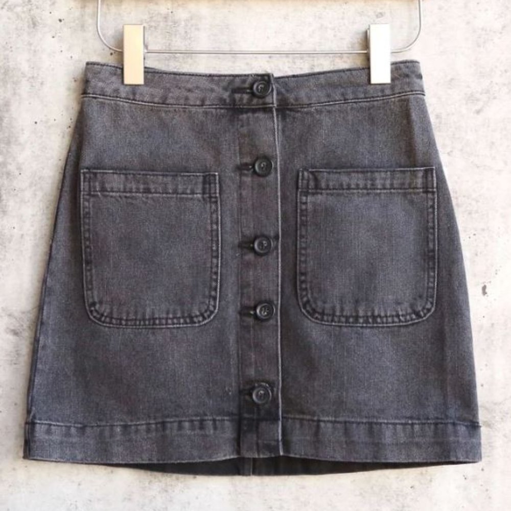 Free People Skirt Mini Skirt Denim Black 25 & 28